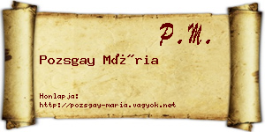 Pozsgay Mária névjegykártya