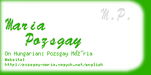 maria pozsgay business card